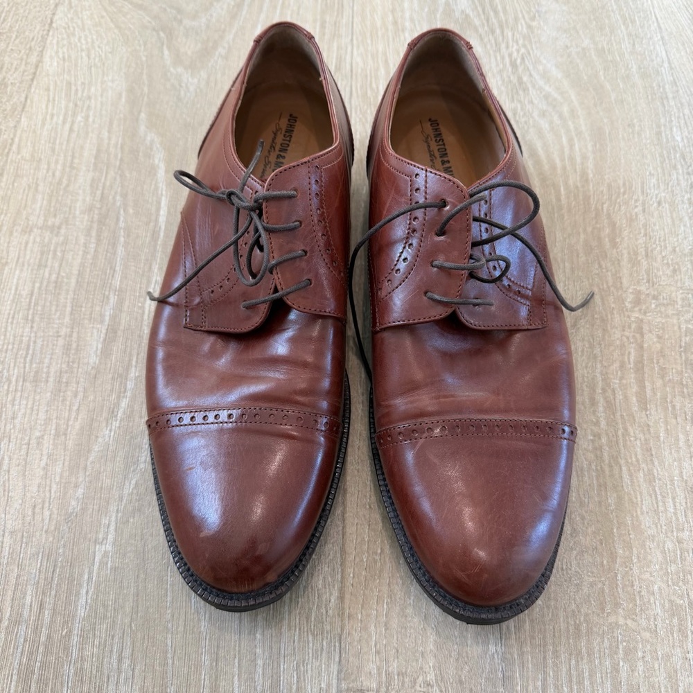 Johnston & Murphy Rich Brown Leather Derbys